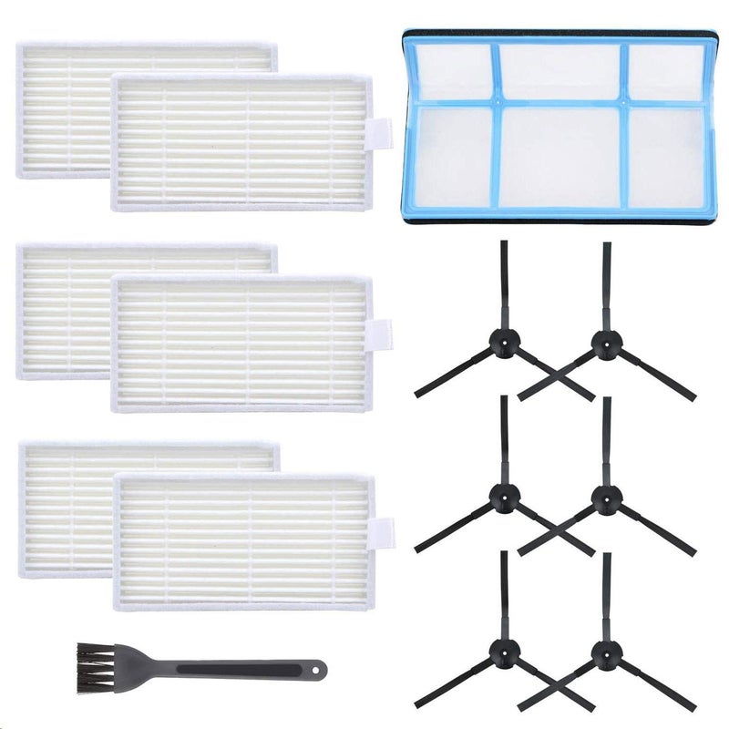 Mochenli Vacuum Filter Kit Replacement for Robotic Vacuum ILIFE V3 V3S V5 V5s, Pro Robot Vacuum Cleaner 6 Filters and 6 Side Brushes and 1 Primary Filter (Pack of 13) - Image 1